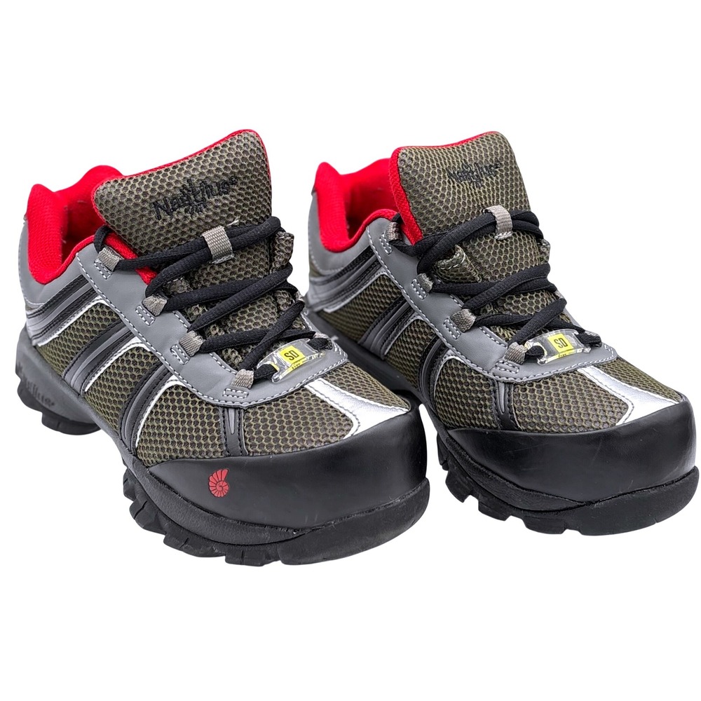 Nautilus Safety Shoes N1343 Men's Size 9 Medium Tan‎ Olive Red Athletic Work